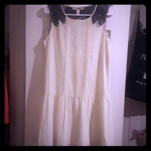 White and black mini dress